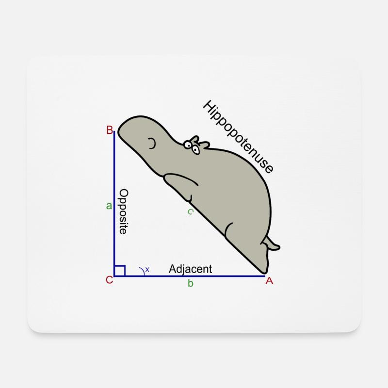 Hypotenuse Mathe Humor - Mousepad (Querformat) - Weiß