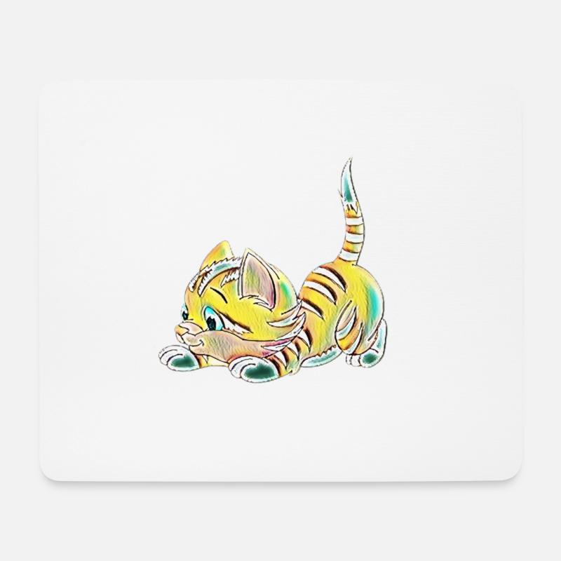 Katze - Mousepad (Querformat) - Weiß