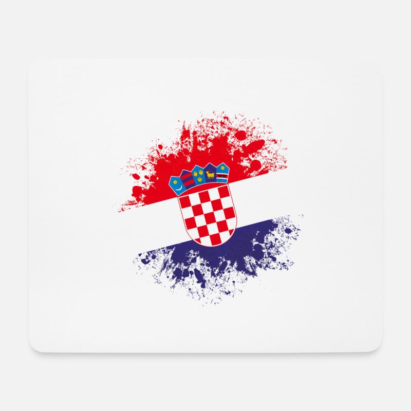 croatia flag design - Mousepad (Querformat) - Weiß