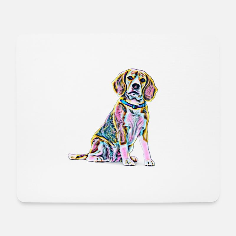 Beagle - Tapis de souris (format paysage) - blanc