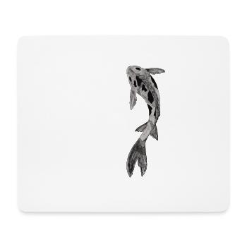 Koi silhouette on black - Mouse Pad (horizontal) - white - Front