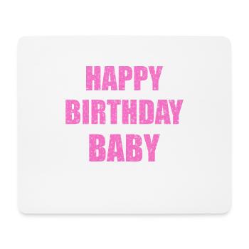 Rosa Glitzer Happy Birthday Baby Funkeln Geschenk - Mousepad (Querformat) - Weiß - Vorne
