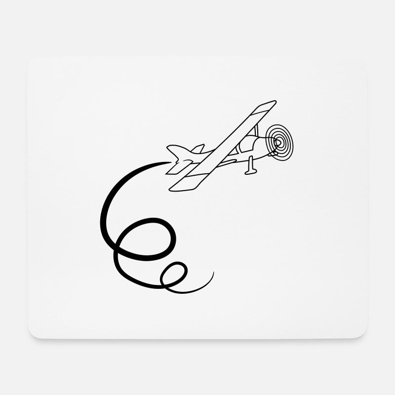 looping kunstflug kunstflieger propeller kleinflug - Mousepad (Querformat) - Weiß