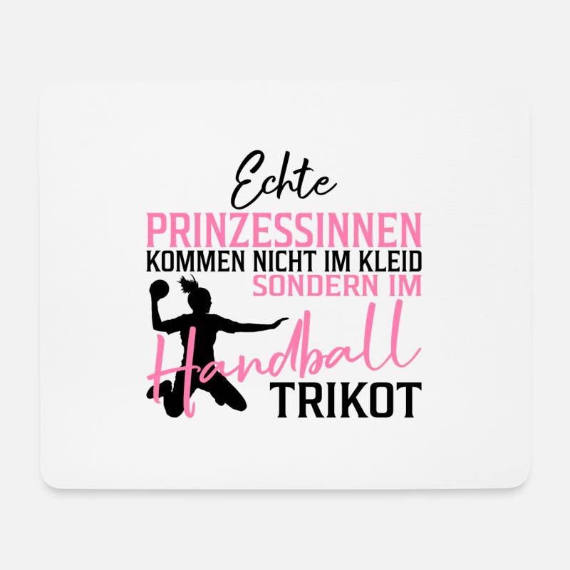 Echte Prinzessinnen kommen im Handball Trikot - Mousepad (Querformat) - Weiß
