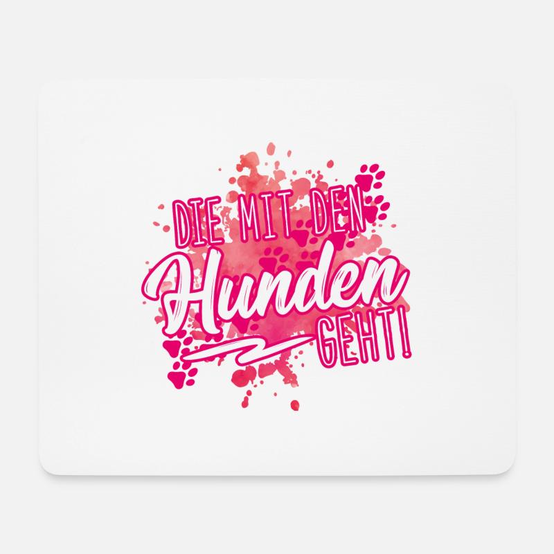 mit den hunden geht - Mousepad (Querformat) - Weiß