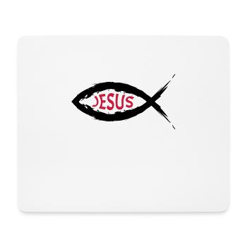 Poisson symbole jésus religion - Tapis de souris (format paysage) - blanc - Devant