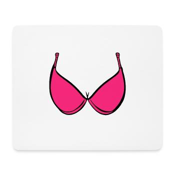 Brüste BH Rosa - Mousepad (Querformat) - Weiß - Vorne