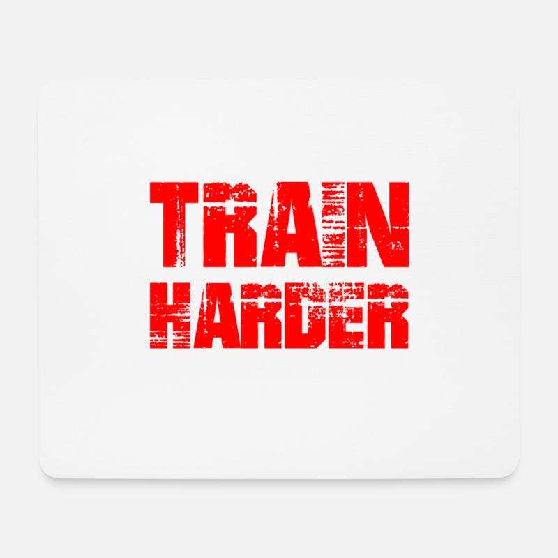 train harder - Mousepad (Querformat) - Weiß