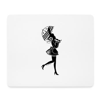 bigoudene with umbrella - Mouse Pad (horizontal) - white - Front