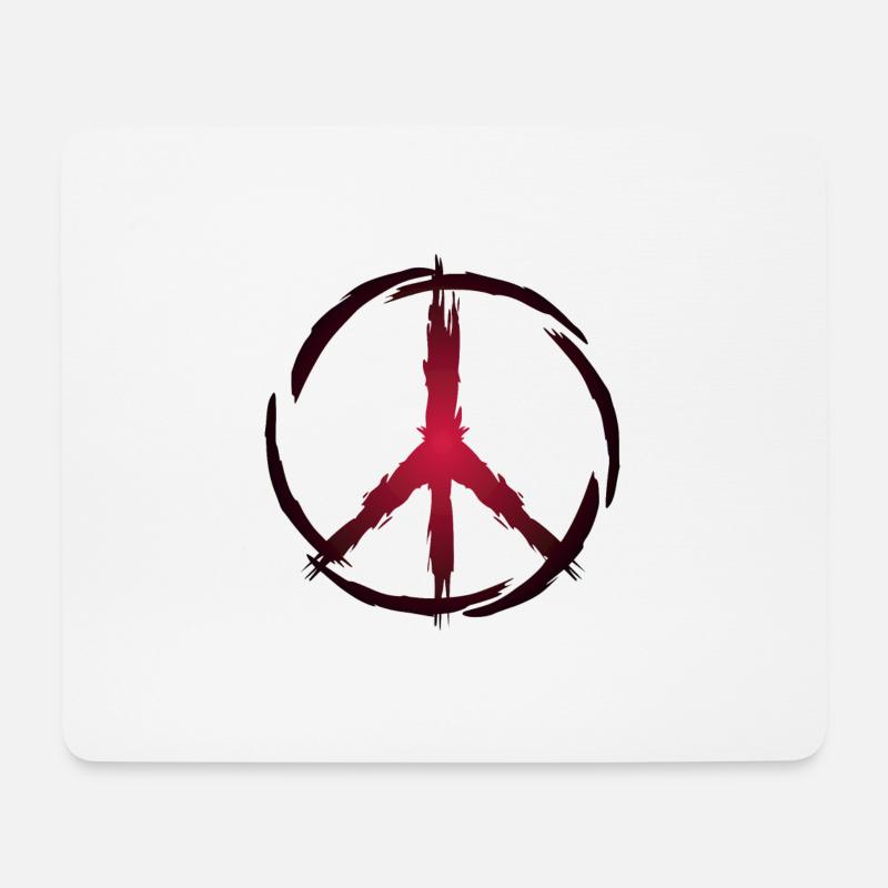 Peace Symbol - Mousepad (Querformat) - Weiß