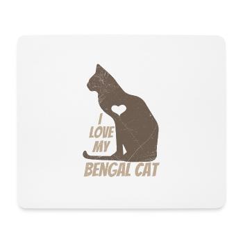 I love my Bengal Cat Katzenbesitz Geschenkidee - Mousepad (Querformat) - Weiß - Vorne