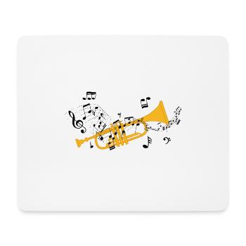 Trompette | Cadeaux de groupe de musique trompette trompette - Tapis de souris (format paysage) - blanc - Devant
