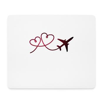 Aviateur d'avion avec coeur - Tapis de souris (format paysage) - blanc - Devant
