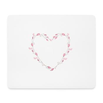 heart_watercolour_wreath - Tapis de souris (format paysage) - blanc - Devant