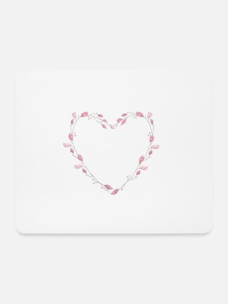 heart_watercolour_wreath - Mousepad (Querformat) - Weiß