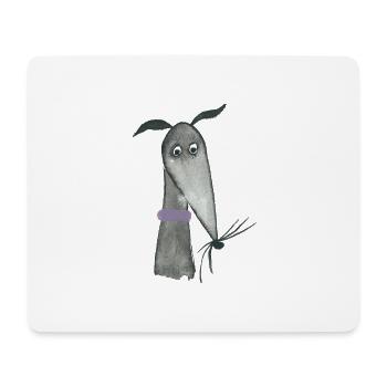 Windhund schwarz - Mousepad (Querformat) - Weiß - Vorne
