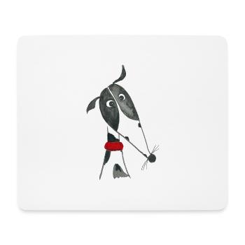 Greyhound black and white slicked - Mouse Pad (horizontal) - white - Front