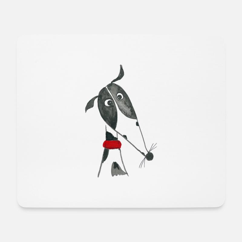 Greyhound black and white slicked - Mouse Pad (horizontal) - white