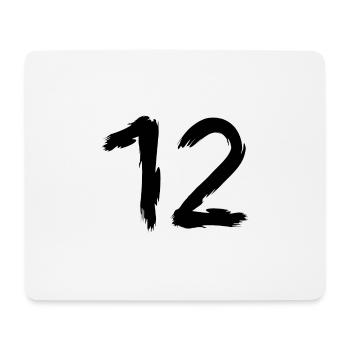 Zahl 12 Lieblingszahl Glückszahl Zwölf - Mousepad (Querformat) - Weiß - Vorne