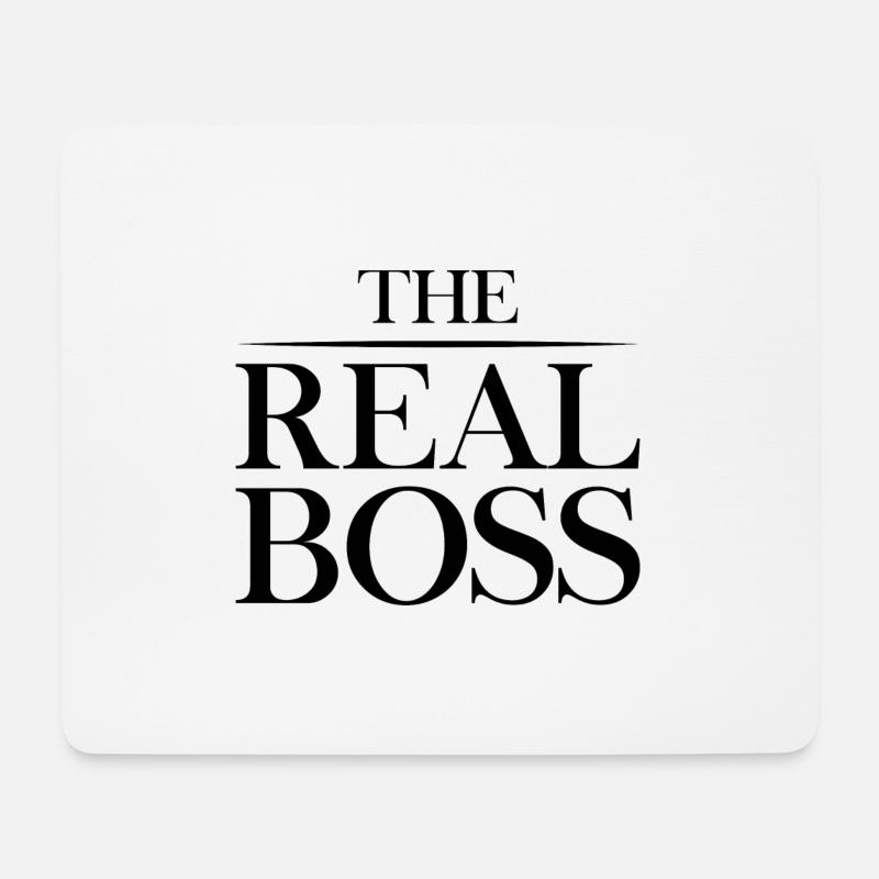 The Real Boss Vater Vatertag Geschenk - Mousepad (Querformat) - Weiß