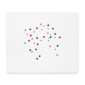 Cadeau fantaisie de décoration étoile colorée - Tapis de souris (format paysage) - blanc - Devant