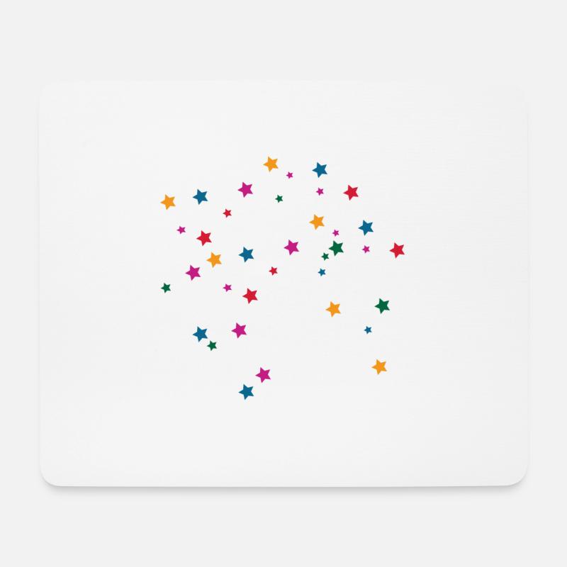 Bunte Sterne Deko Fantasy Geschenk - Mousepad (Querformat) - Weiß