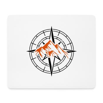 kompass berge - Mousepad (Querformat) - Weiß - Vorne
