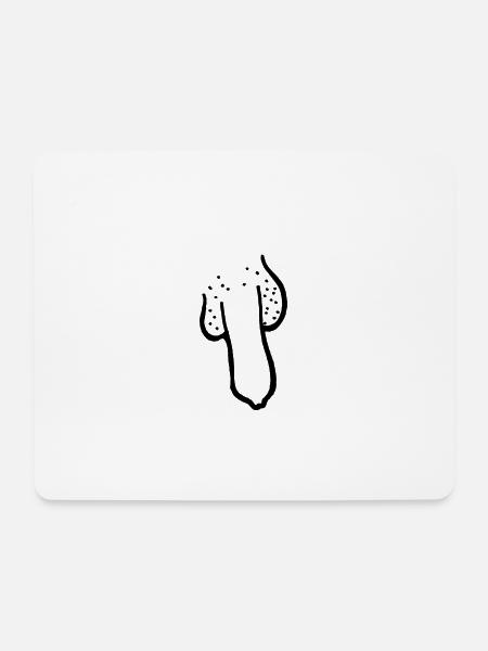 Cock Penis Schaft Pimmel - Mousepad (Querformat) - Weiß