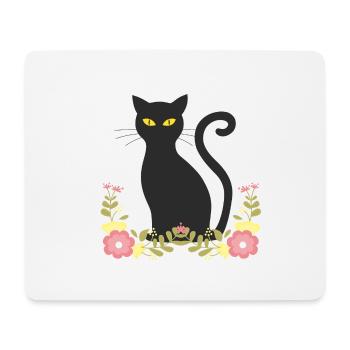 Black cat - Tapis de souris (format paysage) - blanc - Devant