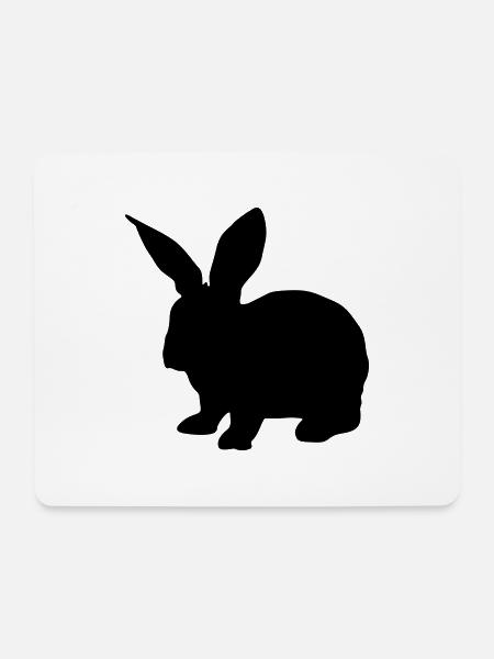 hase silhouette - Mousepad (Querformat) - Weiß