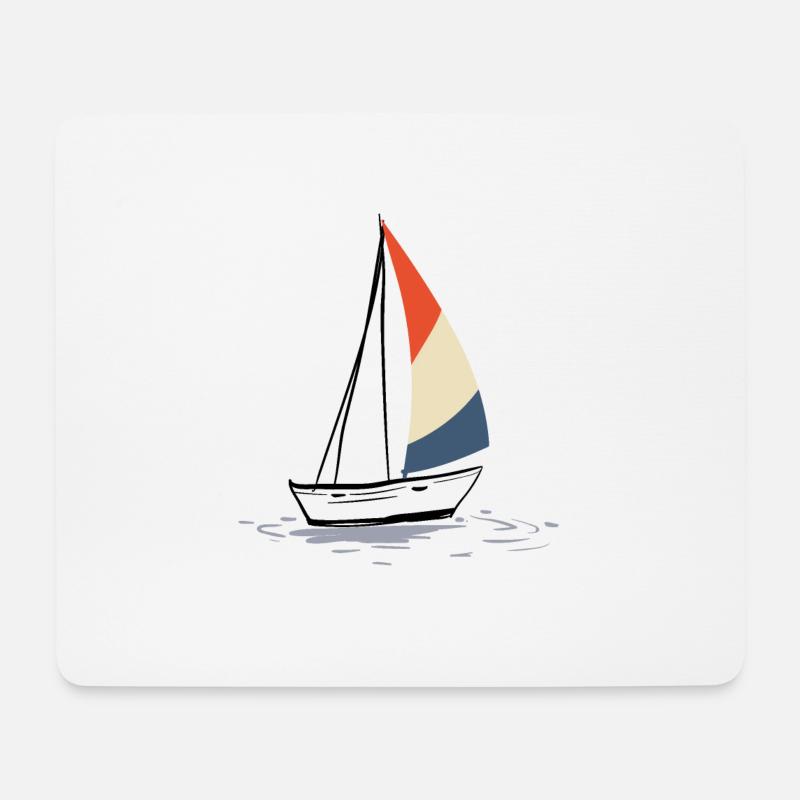 bateau à voile - Tapis de souris (format paysage) - blanc