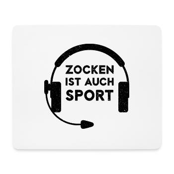 Zocken ist auch Sport - Mousepad (Querformat) - Weiß - Vorne