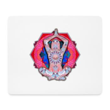 Yoga-Muster rot und blau - Mousepad (Querformat) - Weiß - Vorne