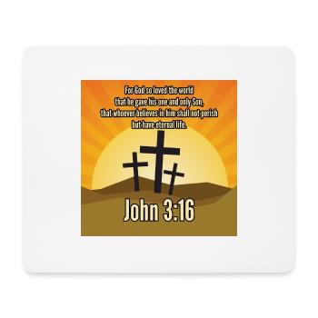 Johannes 3:16 Bibel über christliche Kleidung - Online kaufen - Mousepad (Querformat) - Weiß - Vorne