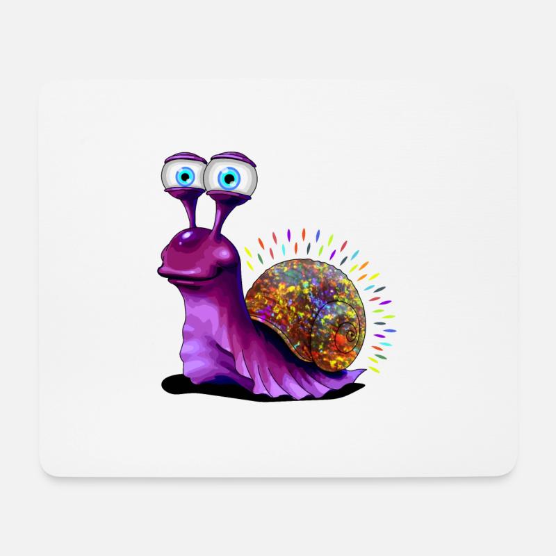 Opal Snail - Opal Schnecke - Mousepad (Querformat) - Weiß