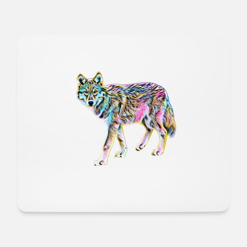 Wolf - Mousepad (Querformat) - Weiß