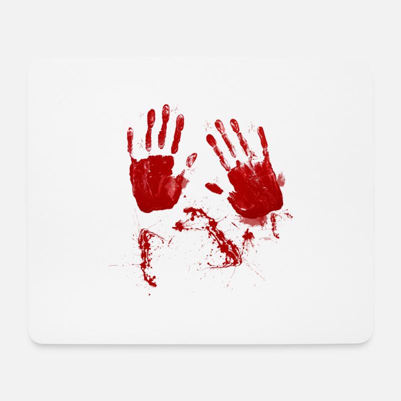 Hand blood - Mousepad (Querformat) - Weiß