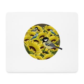 Mésange à oiseaux - Tapis de souris (format paysage) - blanc - Devant