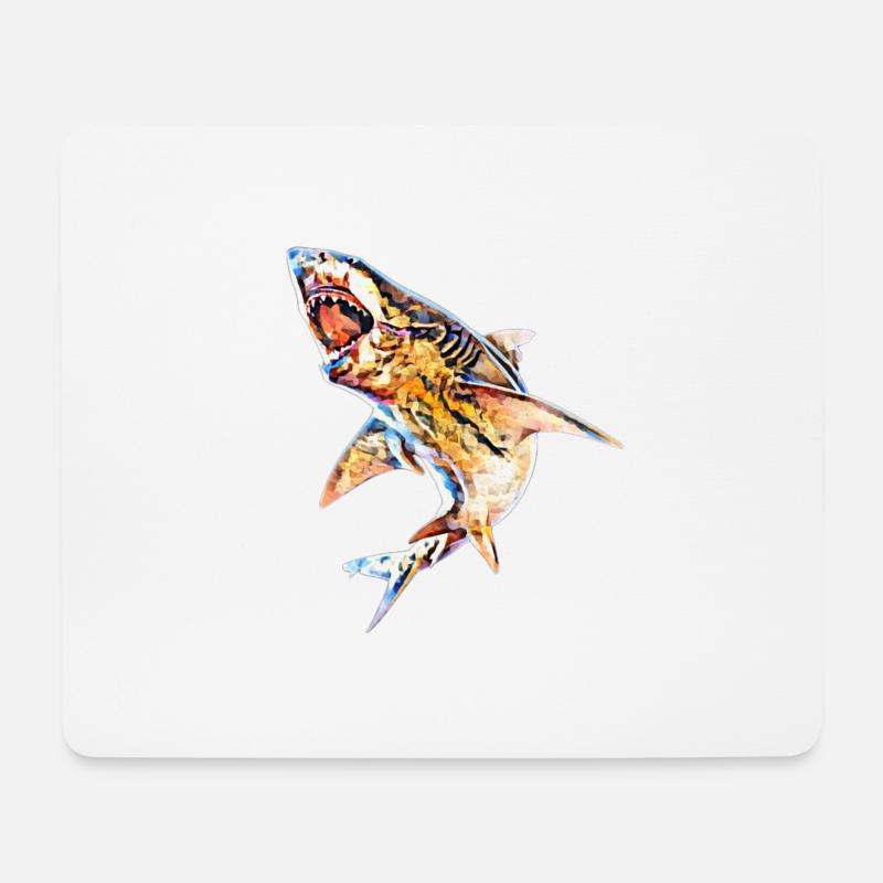 Weißer Hai - Mousepad (Querformat) - Weiß