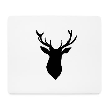 Logo cerf tête de cerf wapiti renne Bambi - Tapis de souris (format paysage) - blanc - Devant