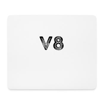 V8 - Achtzylinder | Auto Fans, Motorsport Geschenk - Mousepad (Querformat) - Weiß - Vorne