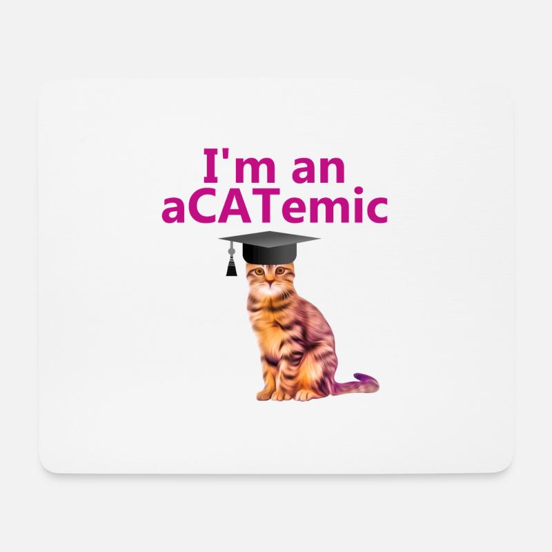 I’m An Acatemic Pun Academic Cat Animal T-Shirt - Mousepad (Querformat) - Weiß