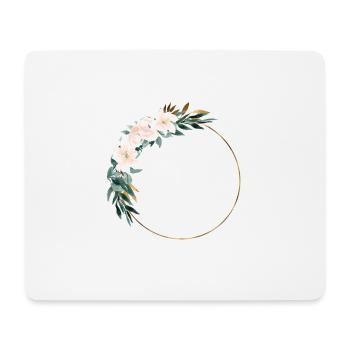 Personalisierbar Blumenkranz Boho - Mousepad (Querformat) - Weiß - Vorne