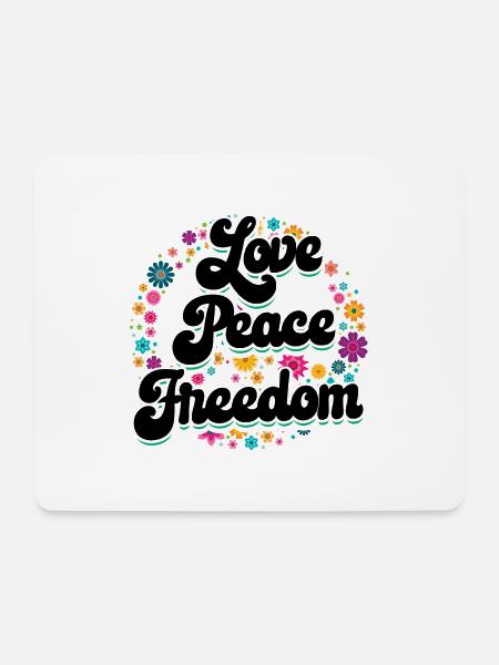 Hippie | Liebe Frieden Freiheit Hippies Geschenke - Mousepad (Querformat) - Weiß