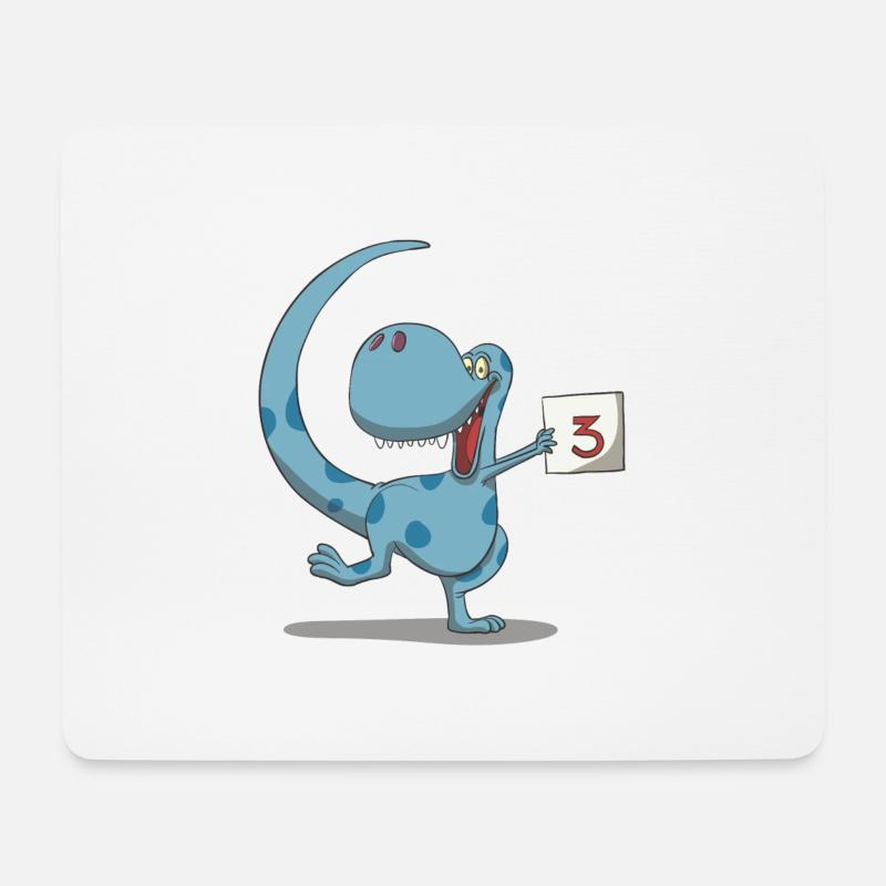 Dino Kindergeburtstag 3. Geburtstag Geschenk - Mousepad (Querformat) - Weiß