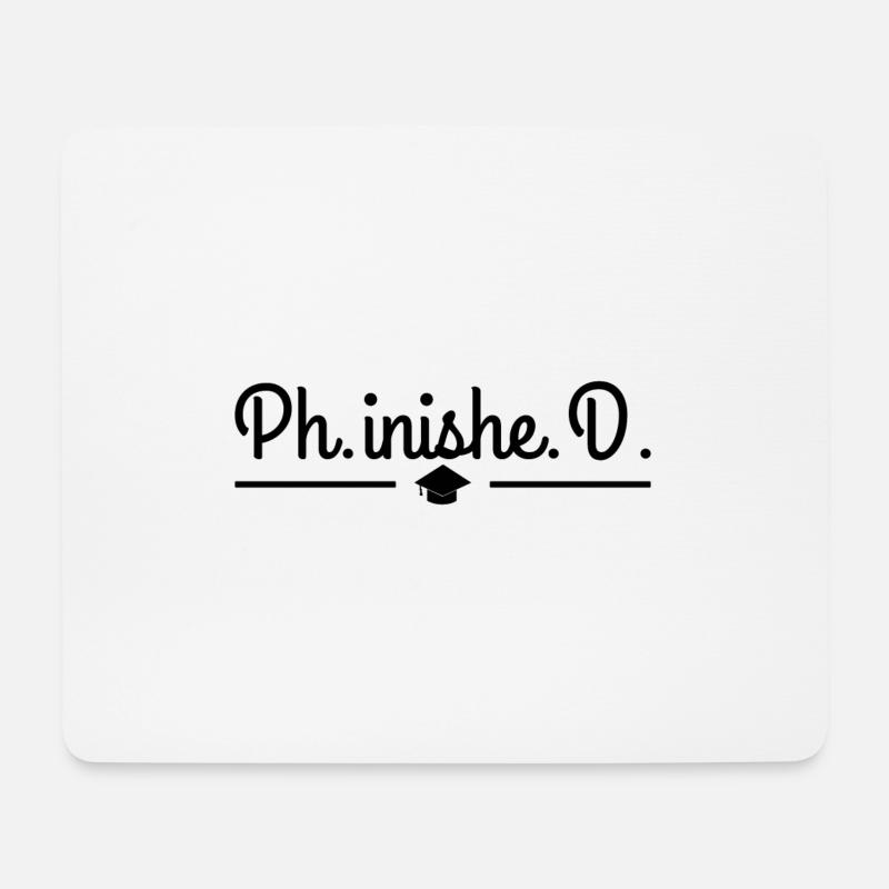 Phinished Phd Doktor Abschluss Geschenk - Mousepad (Querformat) - Weiß