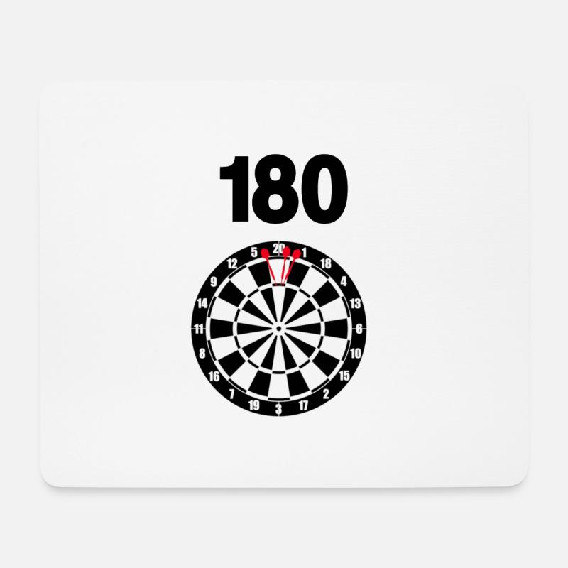 180 Dart Shirt Dartscheibe für Turnier, Training - Mousepad (Querformat) - Weiß