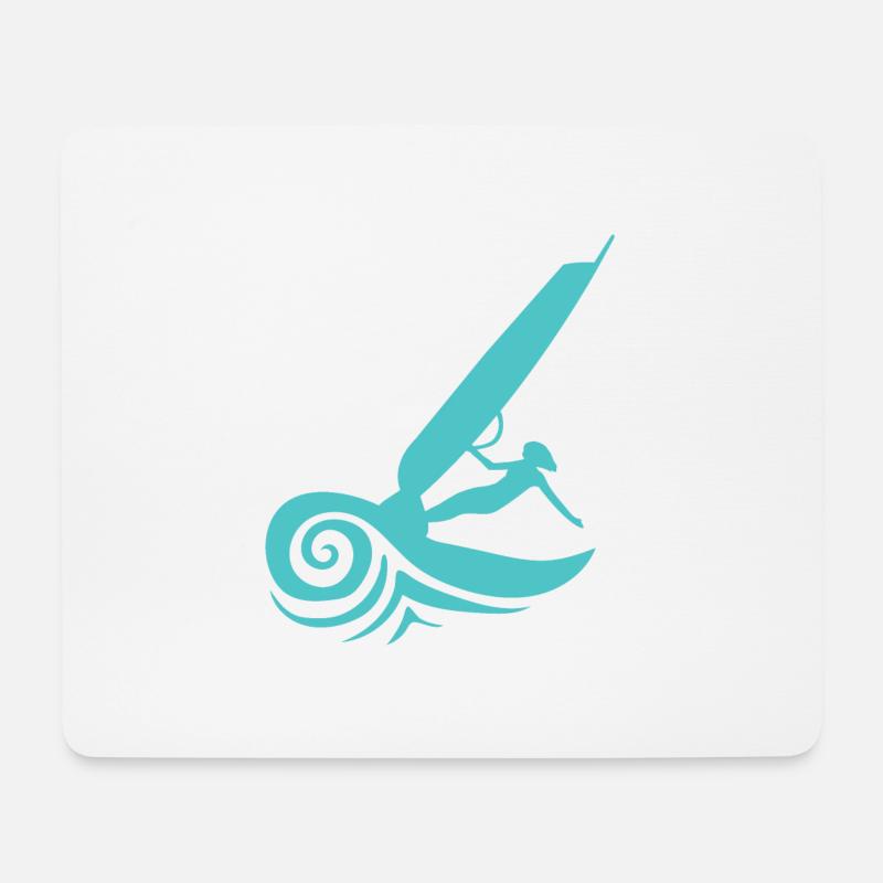 Surfing Wind Surfer Girl Silhouette Geschenkidee - Mousepad (Querformat) - Weiß