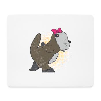 Sea otter girlfriend love couples gift idea - Mouse Pad (horizontal) - white - Front