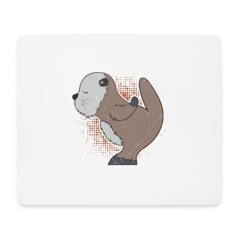 Sea otter friend man love couples gift idea - Mouse Pad (horizontal) - white - Front